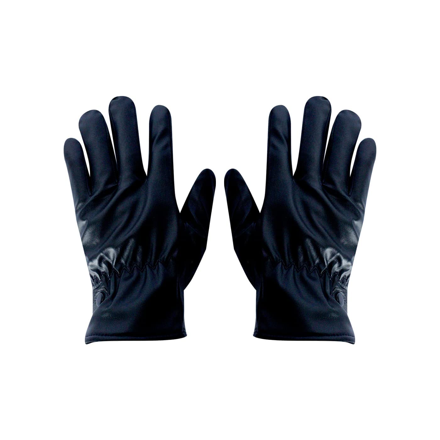 AASA Waterproof Full Finger Leather Gloves for Men and Boys Anti Slip Snow Protective Driving Gloves (1Pair, Black)