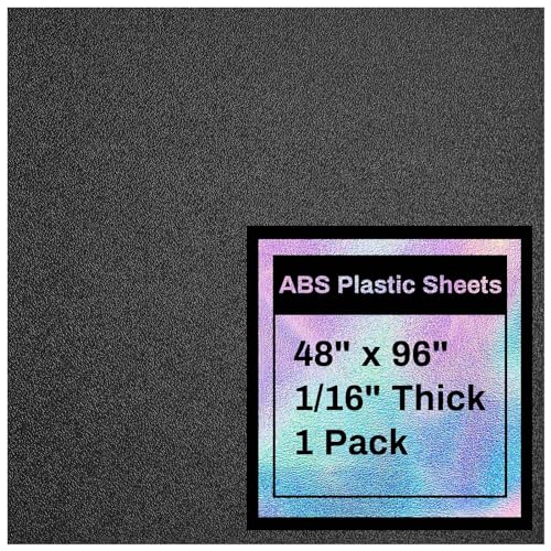 Image of Frienda 1 Pack 48 inch X 96 inch X 0.05 inch ABS Black Plastic Sheet Two Sided Textured Thick DIY Materials Flexible Moldable Plastic Panel for DIY Home Decor, Automotive, Industrial, Handcrafts
