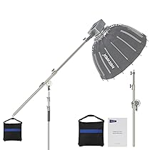 NEEWER Braccio Boom di Prolunga in Acciaio Inox per C Stand e Stativo luce, Braccio di Supporto della Traversa da 98-168.5cm con Sacco di Sabbia per Stroboscopio, Softbox, Luce Video LED, Max 8kg,DS021