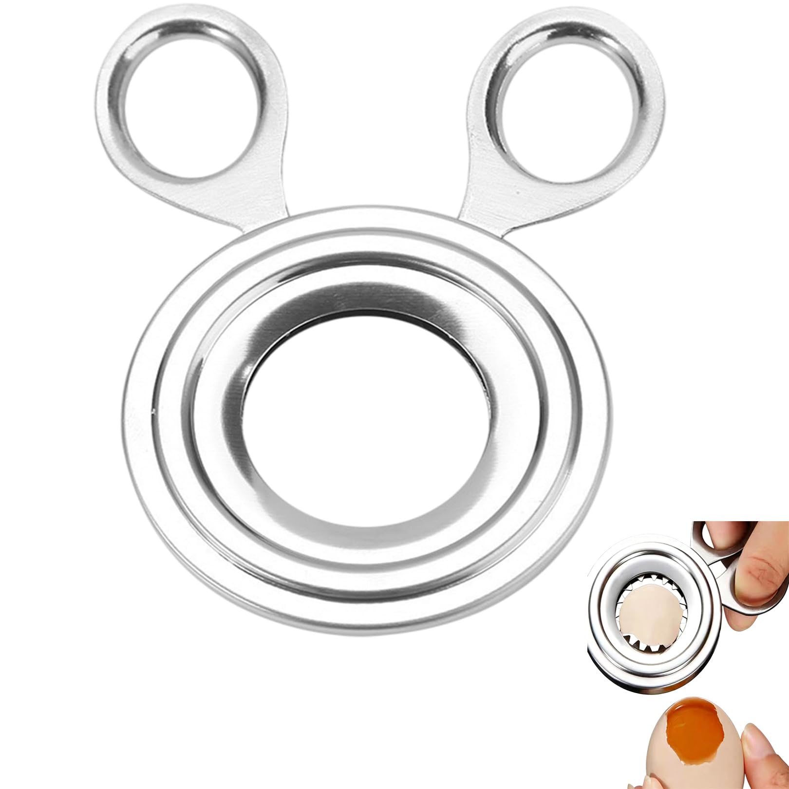 Egg Topper for Boiled Eggs,Egg Shell Remover,Boiled Egg Cutter,Multifunctional Stainless Steel Kitchen Tools,Sturdy Durable,Easy to Use and Clean,Suitable for Soft-Boiled,Hard-Boiled,and Raw Eggs (A)