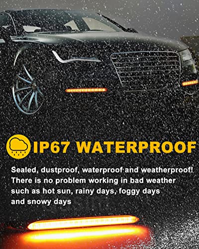 Qasim Daytime Running Light 6In Super Bright For Auto Car Motorcycle Headlight Drl Led Strip White Yellow Turn Signal Streamer Sequential Flowing 12V (2Pcs, 15.5Cm) #TOP1