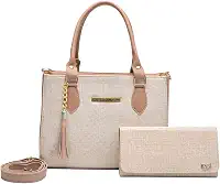 Bolsa Feminina Com Carteira Em Couro Ecologico