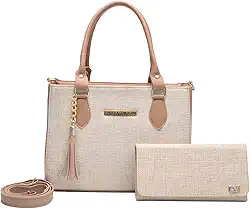 Bolsa Feminina Com Carteira Em Couro Ecologico