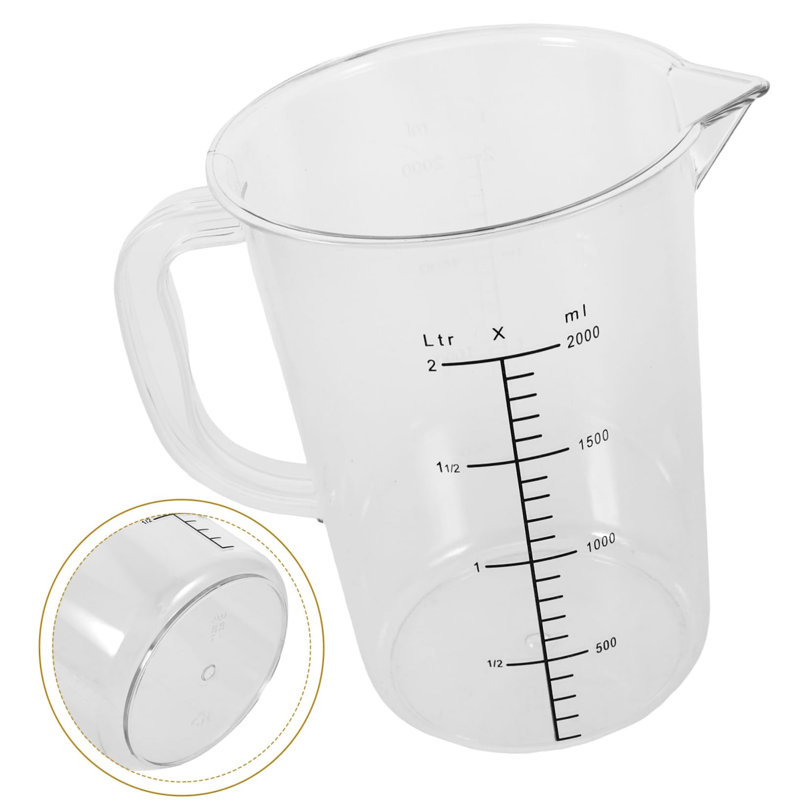 Gatuida 2pièces Grand Pichet à Mesurer Tasse Graduée Transparent Avec Poignée Ergonomique Pour Cuisine Boulangerie Et Cafés