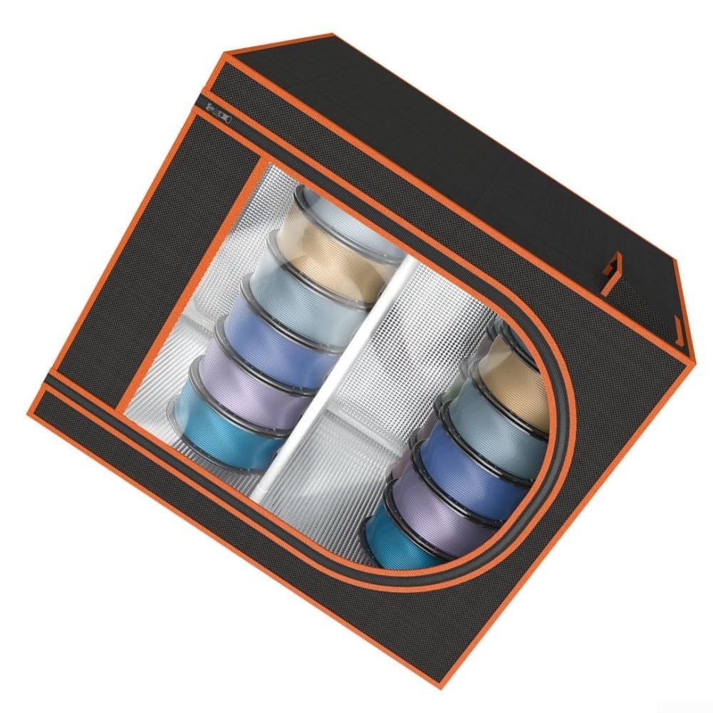 3D-Filament-Aufbewahrungsbox, 42 x 42 x 50 cm, für 24 Rollen, Orange