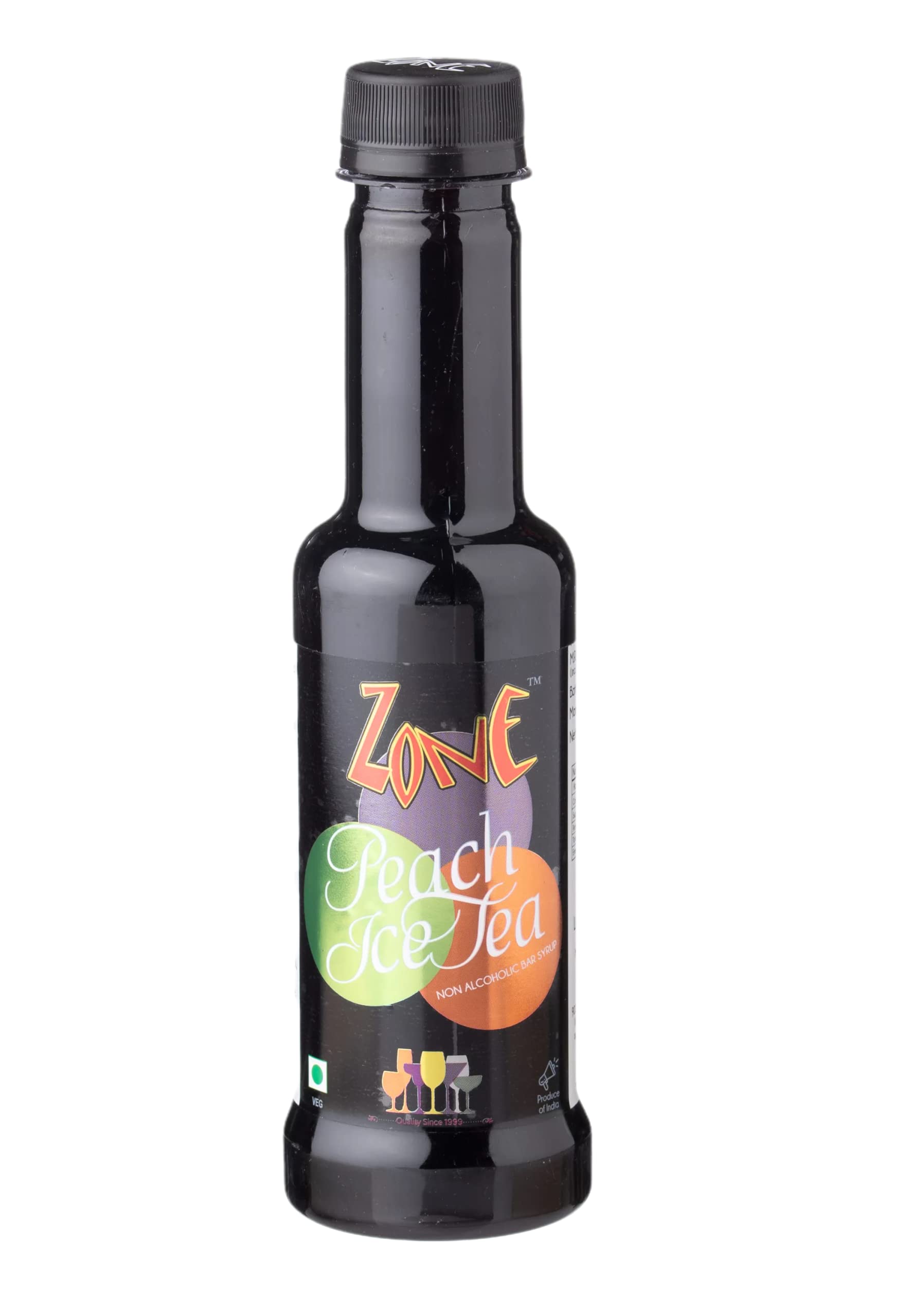Zone Peach Iced Tea Syrup 240ml | Fresh Natural Flavor for Mocktails, Cocktails, Lemonades, Iced Teas & More | 12+ Flavours