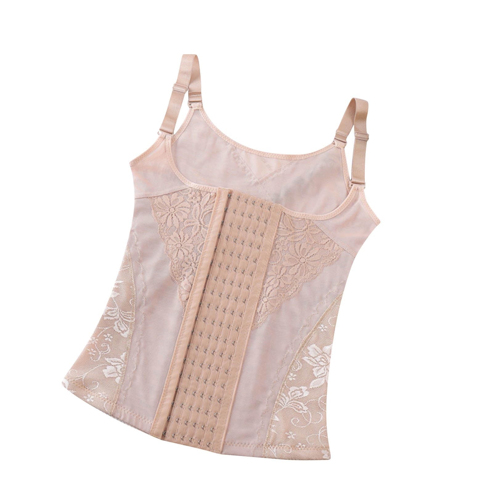 Sinzelimin Womens Underbust Corset Adjustable Straps Body Shaper Girdle Waist Corsets Bodysuit Bustier Underwear Shapewear