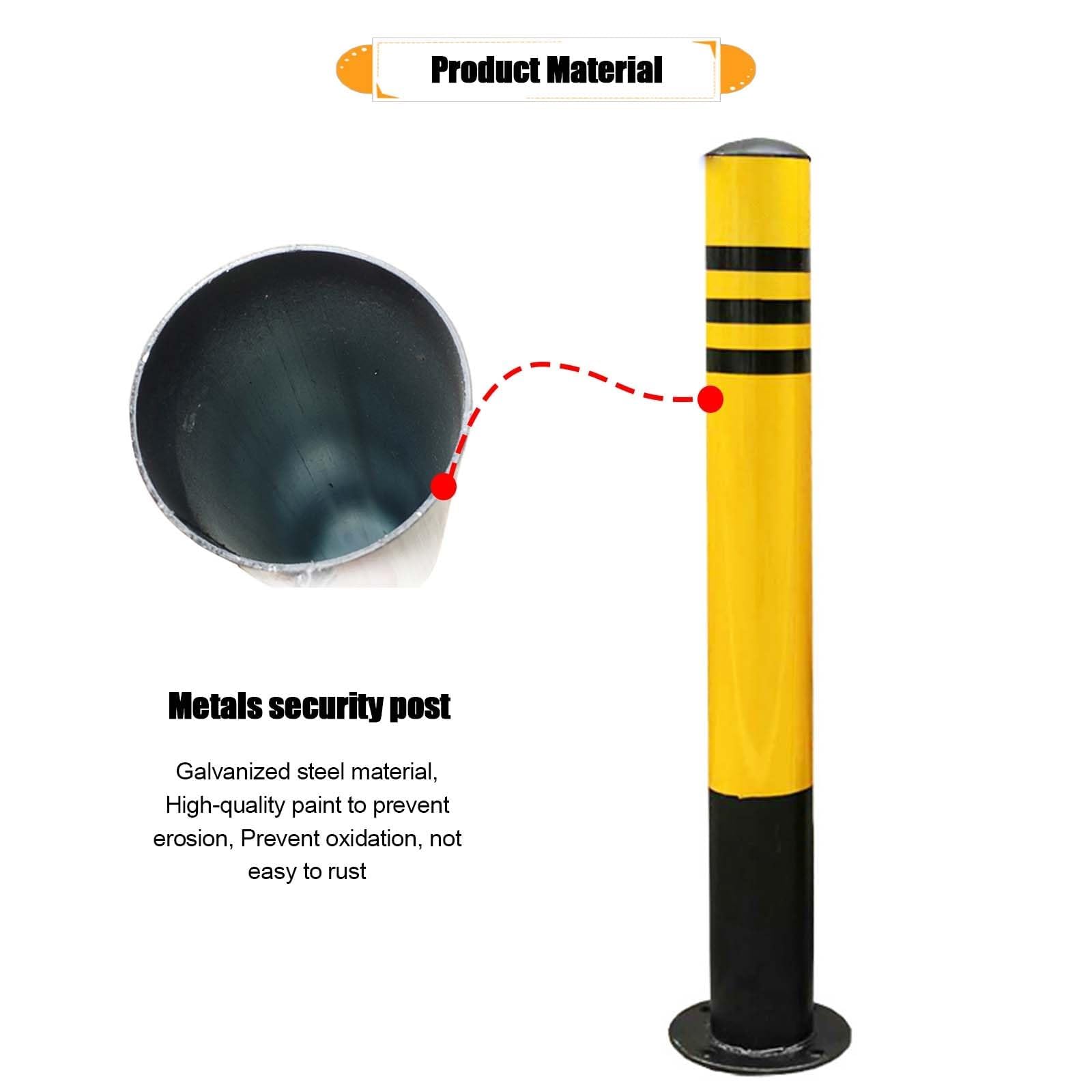 Bolardos de seguridad para estacionamiento, bolardos de barandilla móviles/fijos para control de multitudes/control de carril, bolardos reflectantes para tráfico pesado, 001, paquete de 3