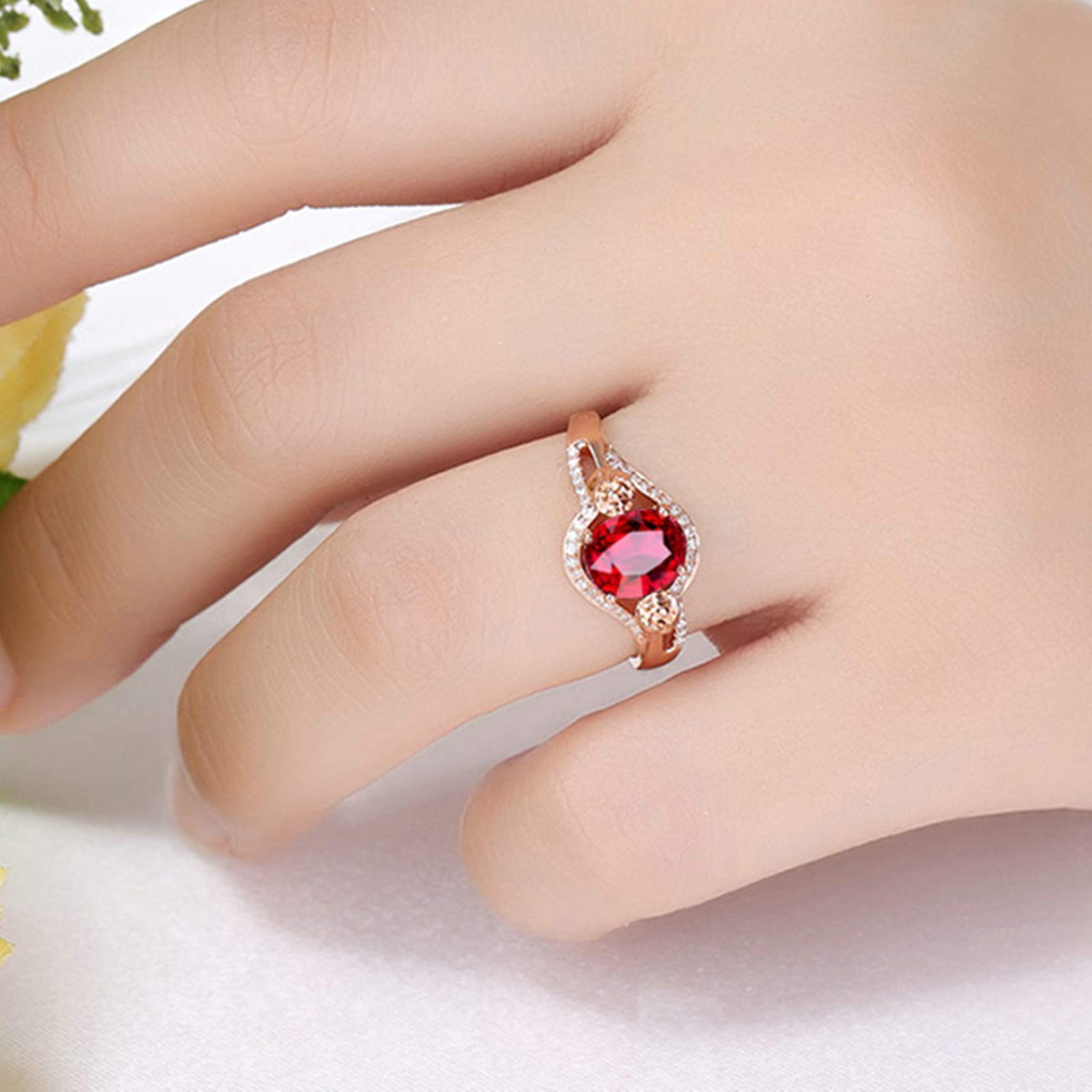 Beydodo Pierścionek damski różowe złoto 750 róża z owalnym turmalinem 1,3 ct, pierścionek zaręczynowy, różowe złoto pierścionek ślubny z diamentami e różowe złoto, 53 (16,9), colore: różowy (Rosegold), cod. TLLWGZ509
