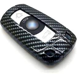Funda Llave Bmw M Performance OTMIK Fundas de llave de coche con patrón de fibra de carbono ABS para BMW Serie 1, 3, 5, 6, 7, X1, X5, X6, E90, E92, E93, E60, accesorios de funda de llave (negro)