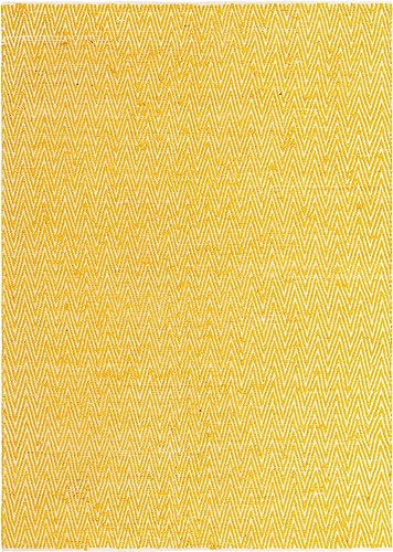 Image of Unique Loom Chindi Chevron Collection Area Rug - Claire (8' x 11' Rectangle, Yellow /Ivory)