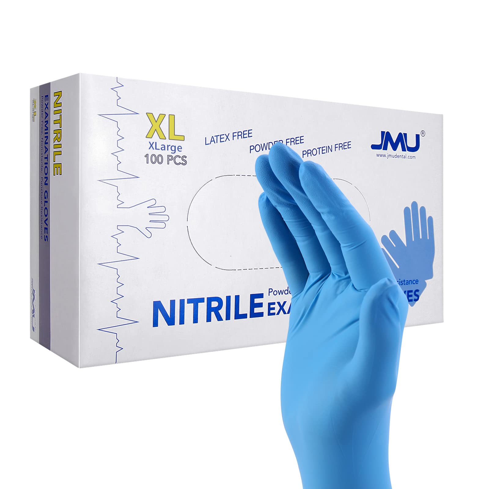 Buy JMU Nitrile Exam Gloves,4 Mil Blue Nitrile Disposable Gloves,Powder
