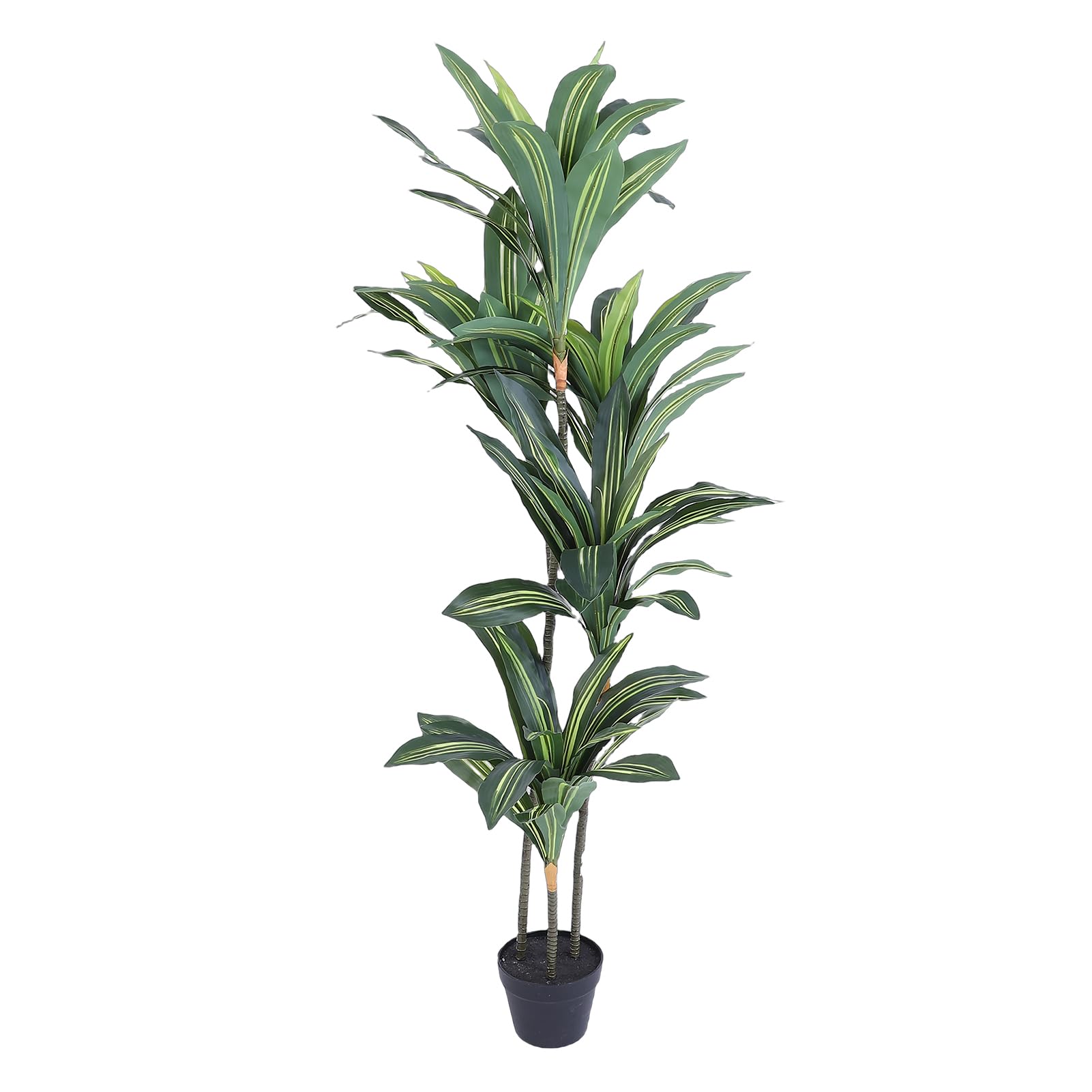 SIXRUN Albero di Dracaena Artificiale Alto 1,4 M Pianta da Pavimento Finto 6 Tronchi Realistici Foglie di Seta in Gomma Realistica per L'arredamento del Soggiorno di Casa Ufficio con