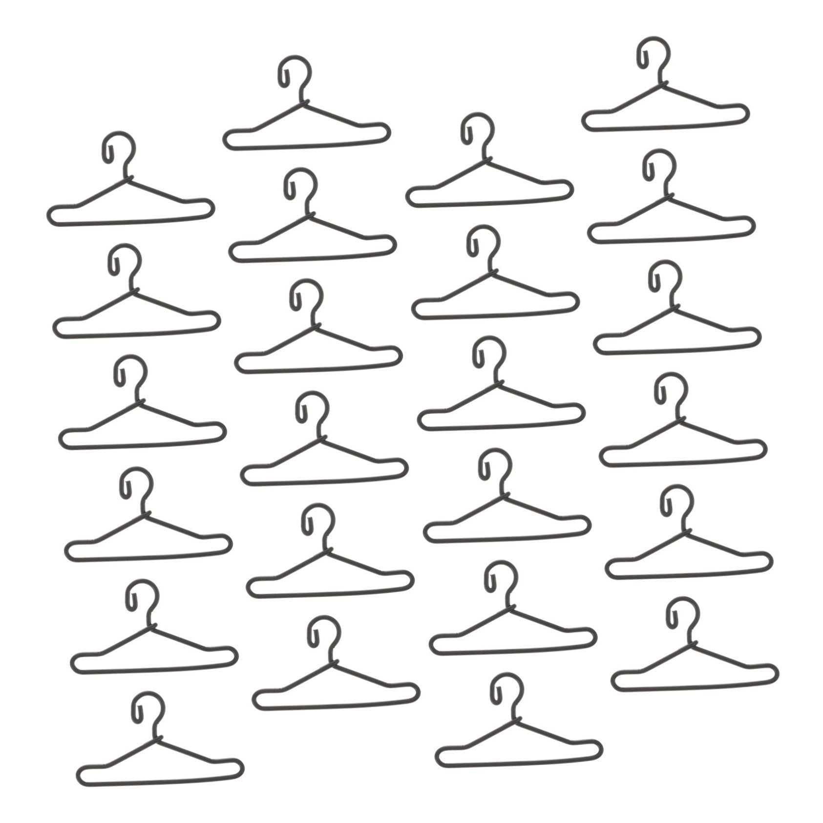 LALADEFIEE 50pcs Mini Doll Coat Hangers for Dress Holder Dress Holding Rack Set Smooth Corners Non-damaging for Dolls' Clothing