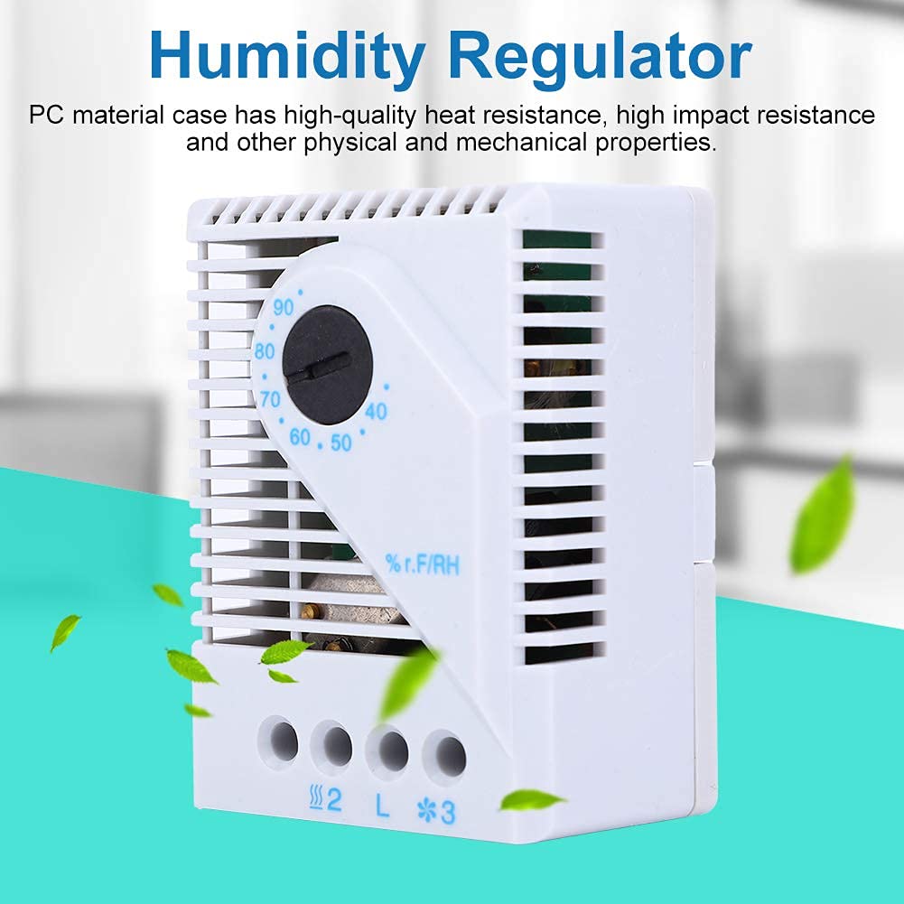 Regulador de Humedad MFR012, Controlador de Humedad Mecánico, Higrostato para Deshumidificador, Humidificador, Reptiles, Ventilador de Escape de Invernadero, Fermentación(MFR012)