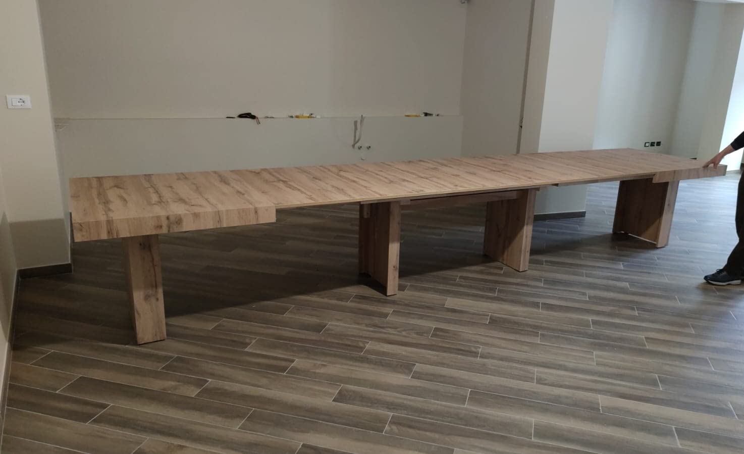 Mar.c.a. Design – Table Salle À Manger Extensible 180x100x78 cm – Jusqu’à 480 cm – Chêne Noueux – Fabriqué en Italie