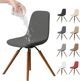 Dioxide Fundas para Sillas de Comedor Impermeable Funda de Silla Cocina Elásticas Cubiertas Fundas para Silla Oficina Sin Brazo Ajustables Lavables Protectoras de Sillas, Gris Oscuro(4 Piezas)