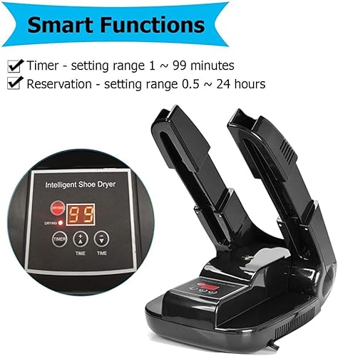 Miniatura 6 de Secador de botas y zapatos, secador de guantes y calentador de botas con soplador de calor, estante ajustable portátil y temporizador, diseño