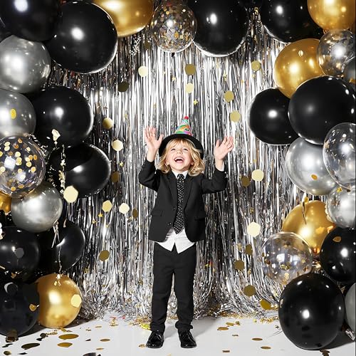 JOYIN 150 Pcs Black Balloons, Different Sizes 18 12 10 5 Inch Black Latex Balloon Arch Kit with Instruction for Birthday Party Graduation Wedding Holiday Decoration - Image 5