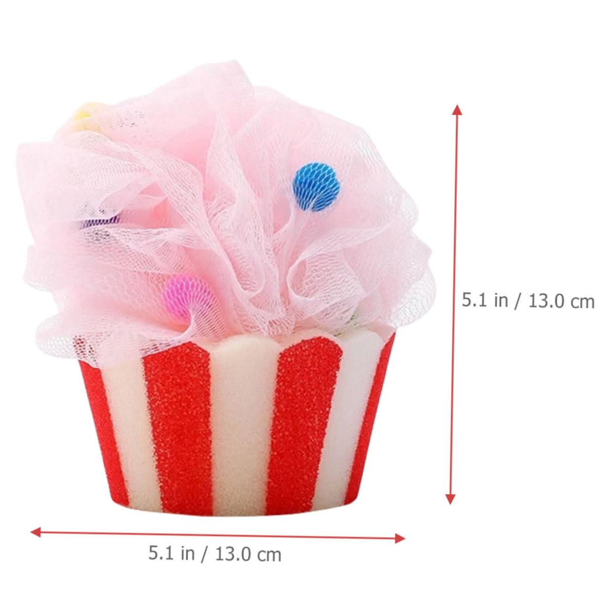 FOMIYES 4Pcs Cute Ice Cream Bath Sponge Soft and Gentle Exfoliating Shower Mesh Ball for Travel Friendly Loofah Accessories Fun Bath Striped