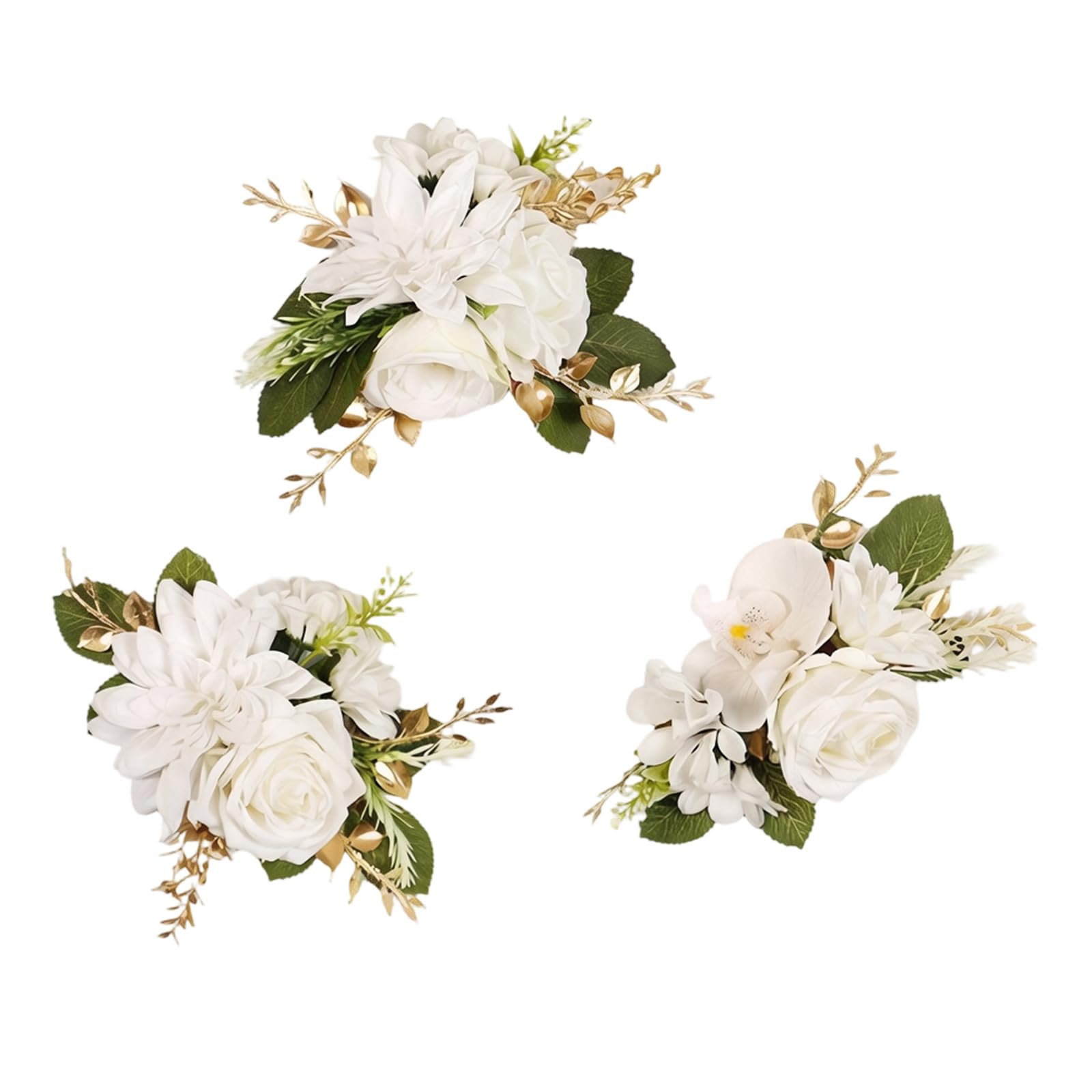 Jazuaiao 3Pcs Artificial Silk Roses Cake Flower Decoration for Bridal Showers Proposals Flower Arrangements and Wedding Ceremonies Realistic Rose Cake Deck