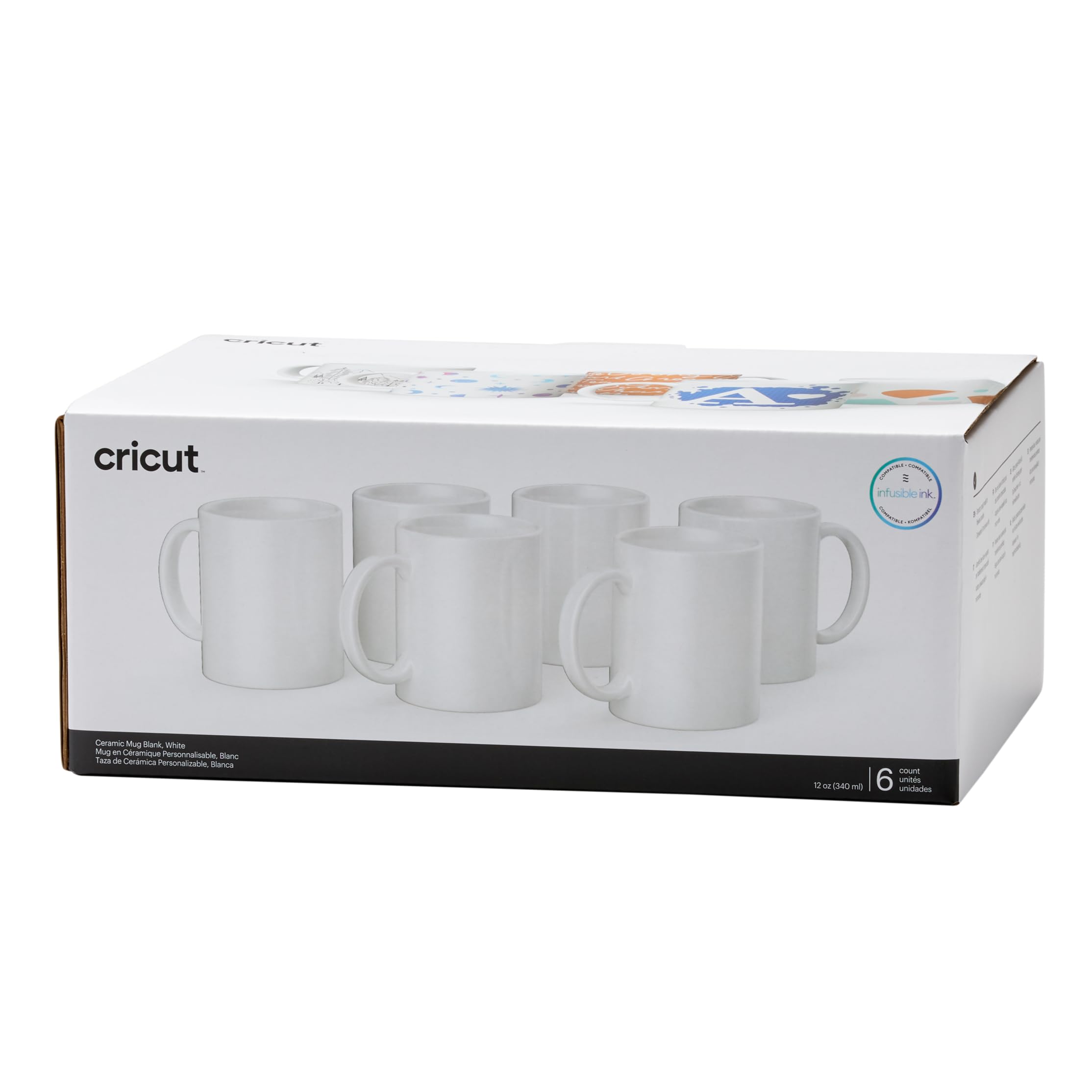 Cricut™ Ceramic Mug Blank | White | 12 oz/350 ml (6 Count)