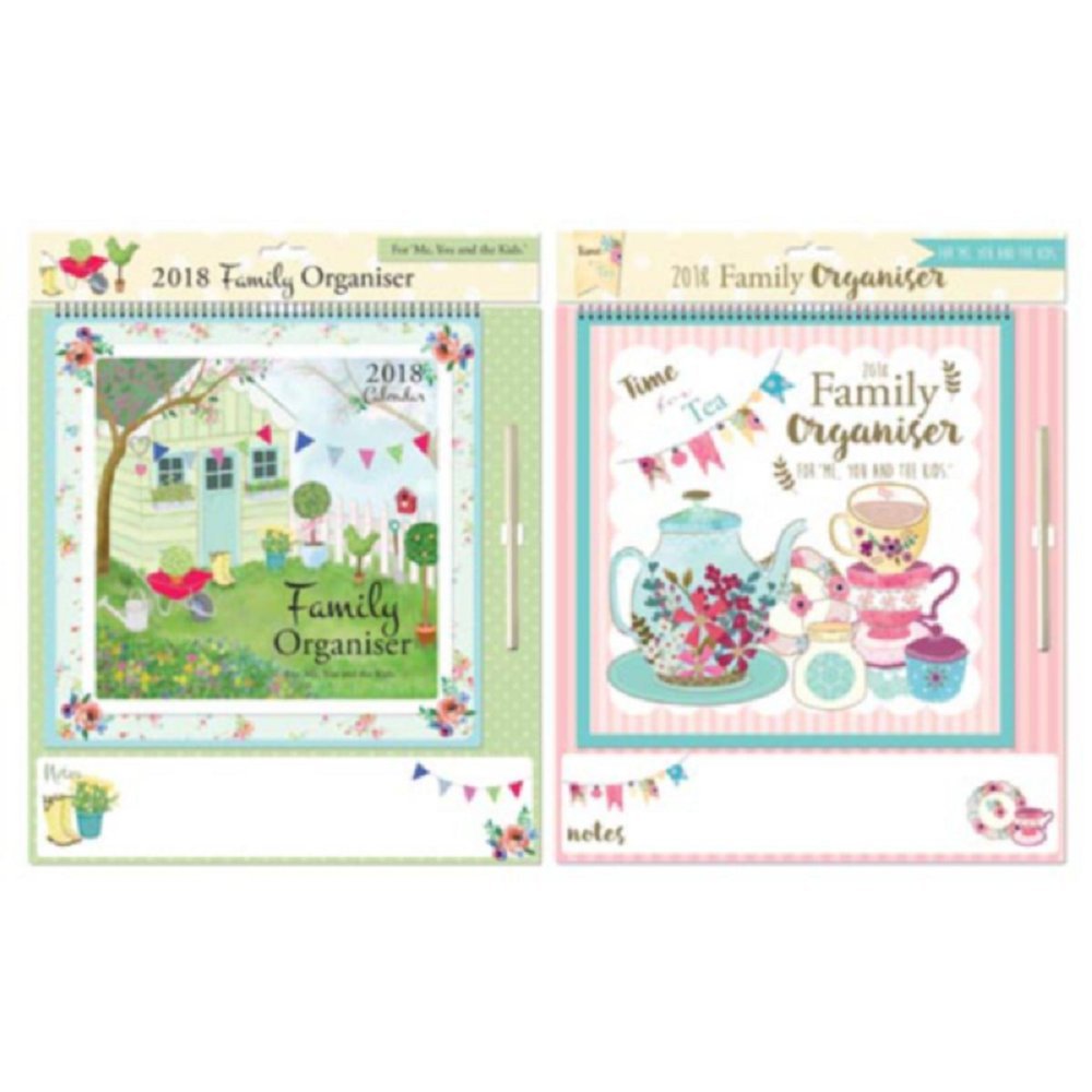 1x 2018 Family Organiser Calendar With Pen, Design at Random