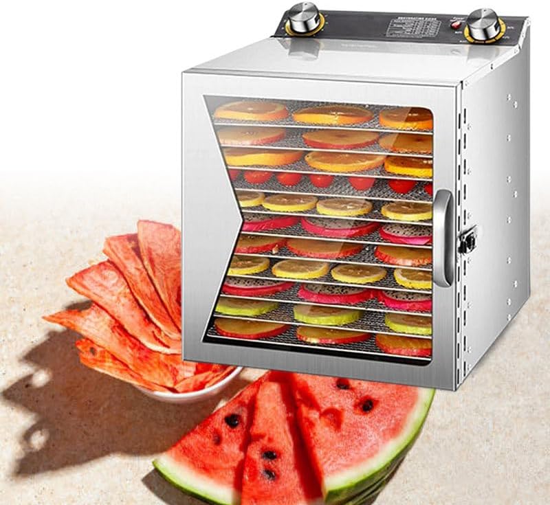 High-Performance Freeze Dryer Machine, 12/18 Layers, 0-12H Timer, Adjustable 35-90℃ Temperature, 6-Inch 360° Fan Blade, Ideal for Fruits, Vegetables, Meat, Seafood Preservation
