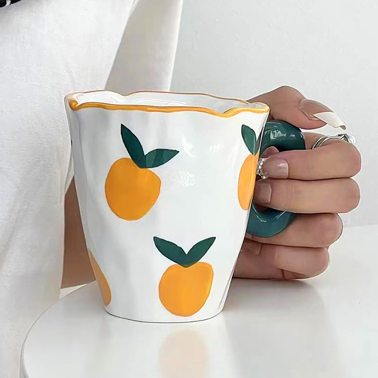 Soulnioi Ceramic Coffee Mug, Cute Cappuccino Cup with Handle - Image 4