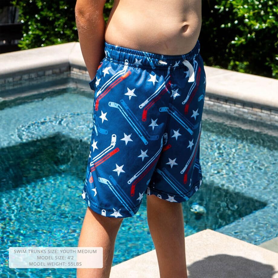 ChalkTalkSPORTS Hockey Swim Trunks | Swim Board Shorts | Youth and Adult Sizes - Image 5