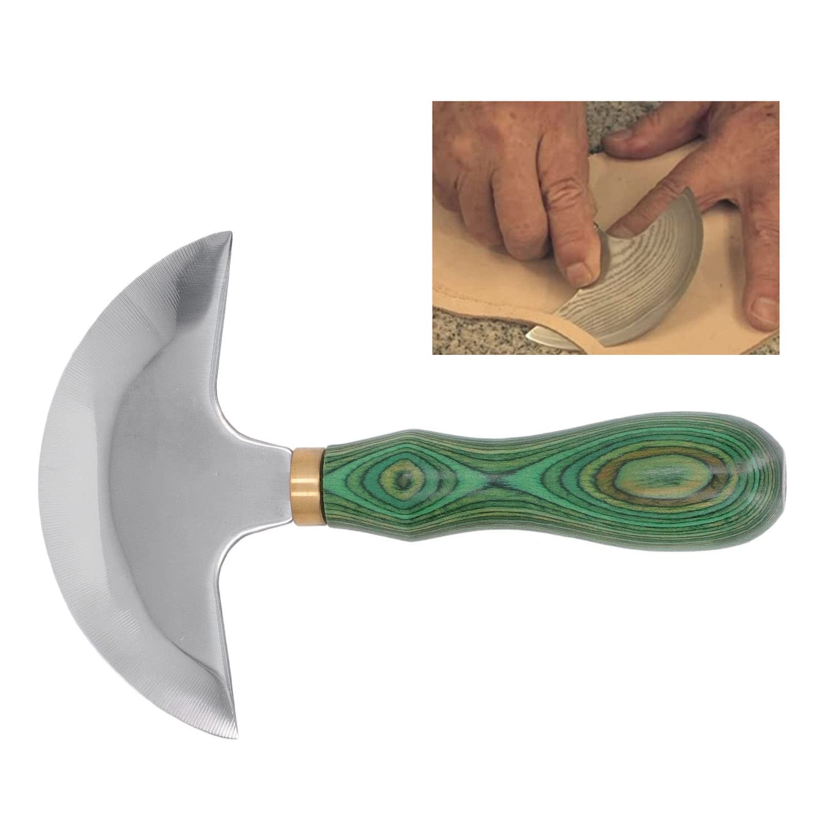 HEEPDD Cuchillo de Cabeza Redonda, Cuchillo de Trabajo de Cuero, Cabeza Redonda, Resistente y Duradero para Manualidades