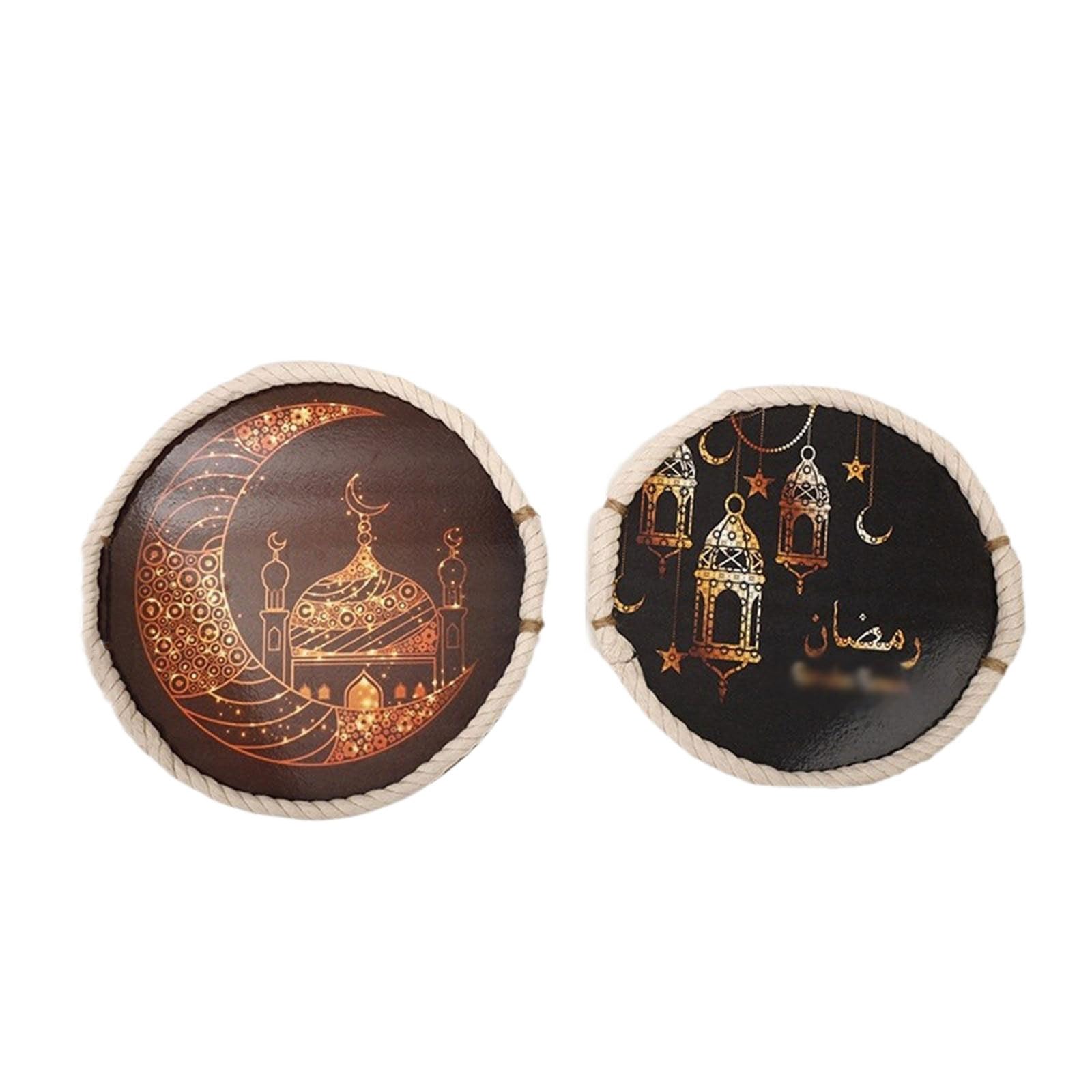 Ramadans Serving Trays Accessory Wood Eid Mubaraks Trays for Ramadans Breakfast and Dessert Serving with Festival Design Home Table Decorations