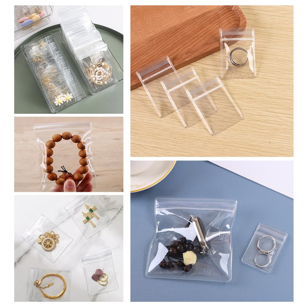 100 Bolsas Transparentes Con Cremallera Para Joyas - 7x10 Cm - Para Almacenamiento De Viaje O Organización