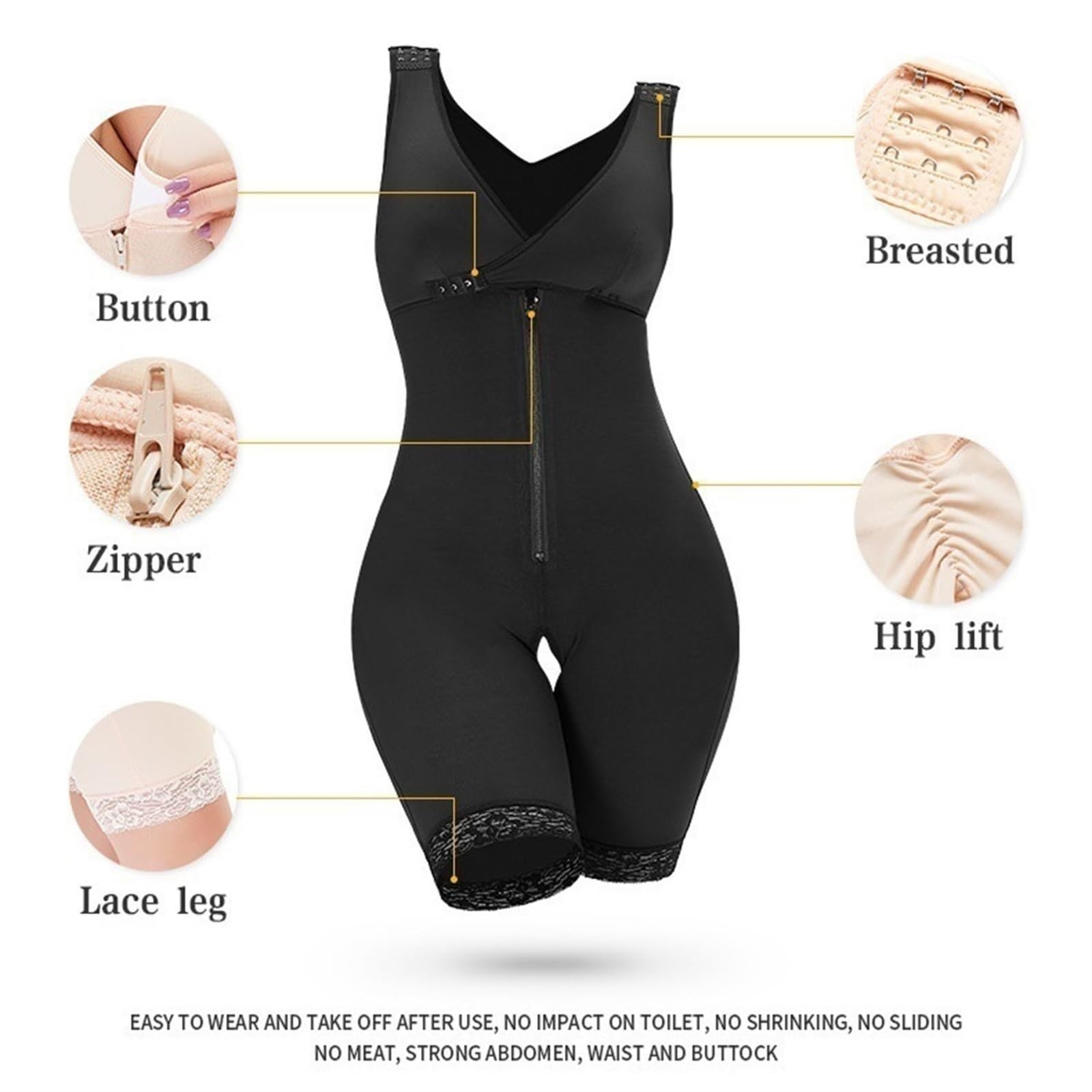 MMRTDJDR Etap 2 Kolumbijska bielizna modelująca dla kobiet Body wyszczuplają talię Body pooperacyjne Ubranie uciskowe