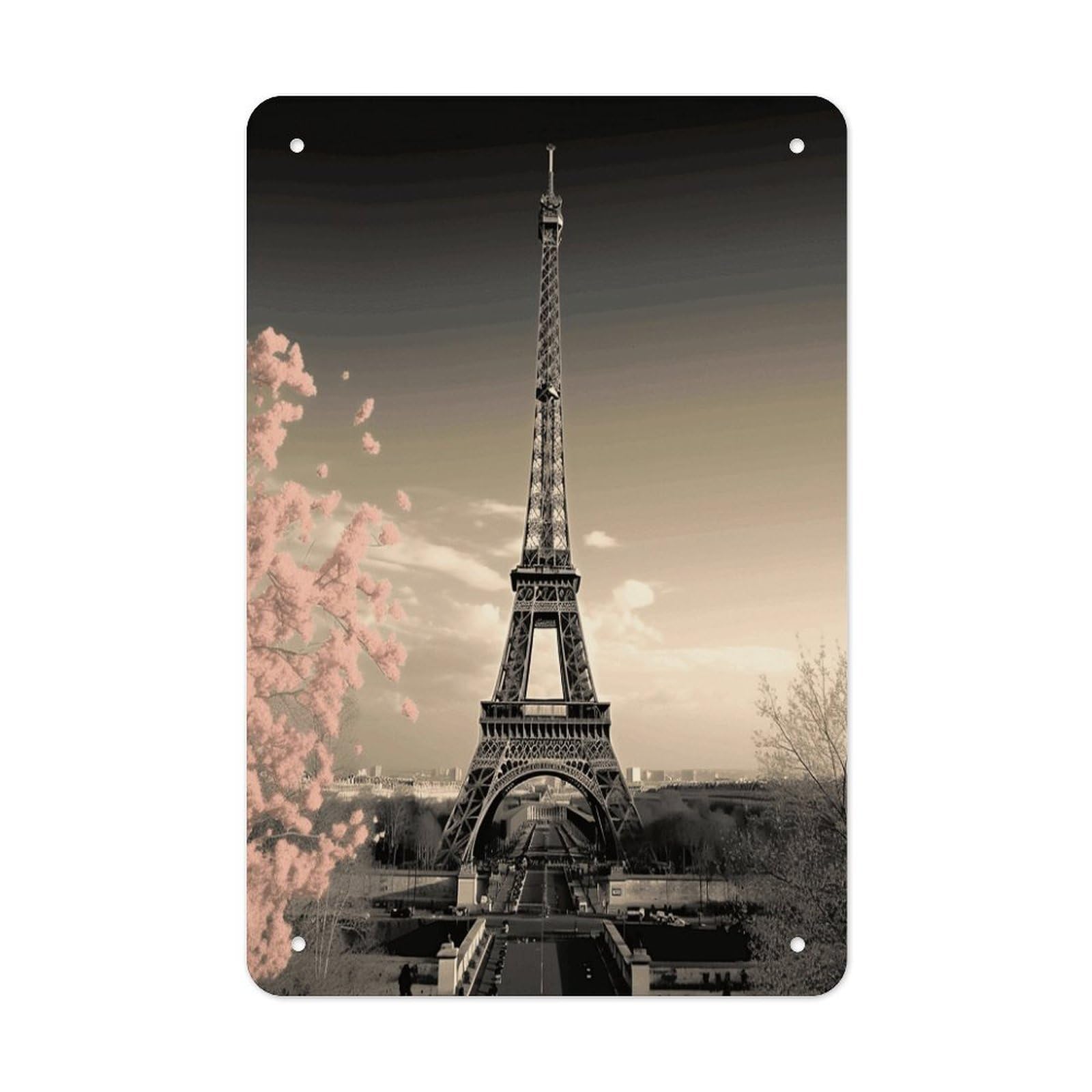 VstaDank Paris Tower Metal Tin Signs Personalized Wall Art Prints Decoration Art Poster Funny Vintage Tin Sign Iron Sheet Painting Metal Signboard Decor Painting for Wall Decor