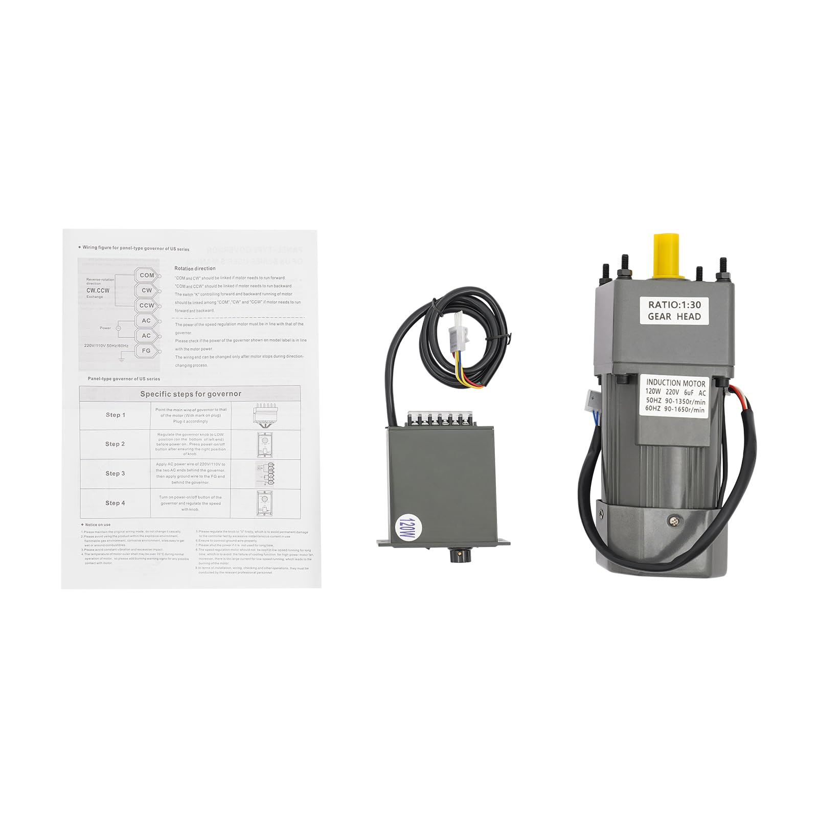 220V & 120 W Elektrischer Getriebemotor mit Variabler Drehzahl