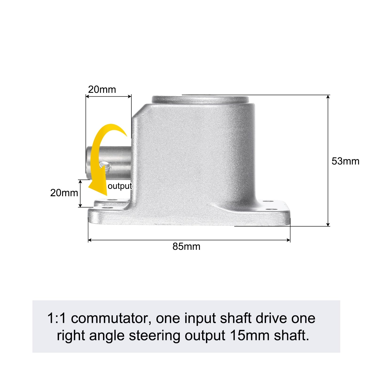 QUARKZMAN 1:1 Caja De Engranajes Cónicos De Ángulo Recto Manual Con Eje De 15mm Módulo 1.5 20 Dientes, Dispositivo De Dirección De Transmisión Con Mango Para Módulo DIY Mecánico Simple