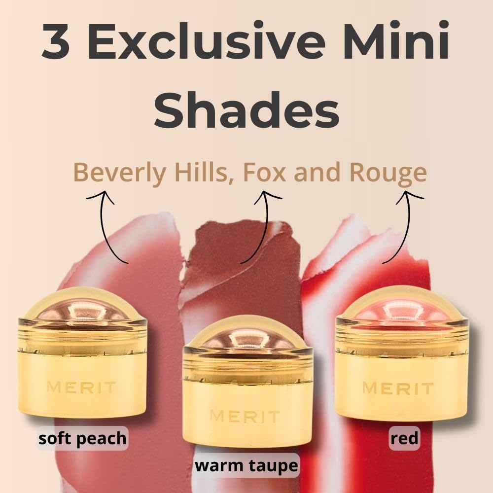 Amazon.com : MERIT Mini Flush Balm Cream Blush Trio Set : Beauty