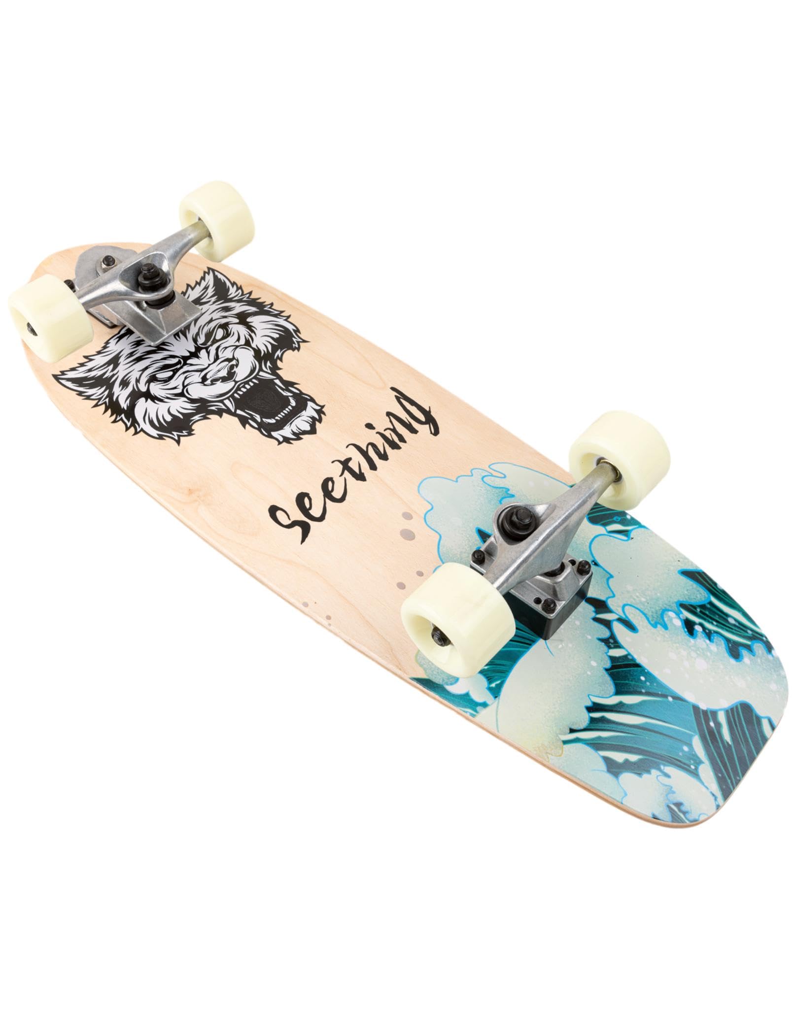 Surfskate Surf Lion SEETHING | Carving et pompage | Planche 29" x 10" | Axes S7 | Roues 65 x 43 mm 78A | ABEC-5 | Longboard Adulte, Bois d'érable