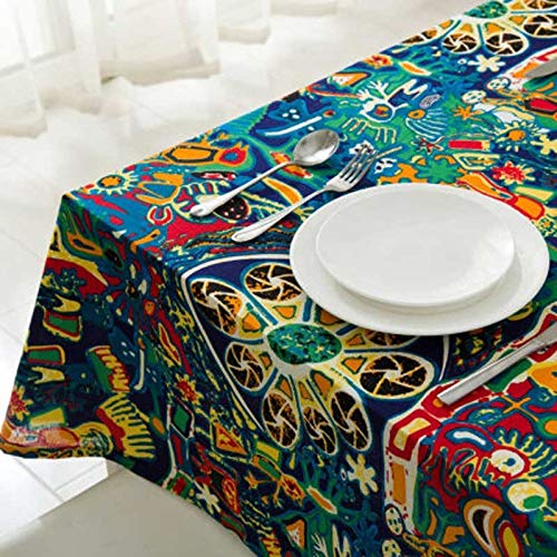 Sjydq Color Flower Tablecloth Modern Home Wedding Decoration Table Cover Rectangle Desk Cloth Wipe Cover Waterproof Dining Table Cloth (Size : Small) #TOP4