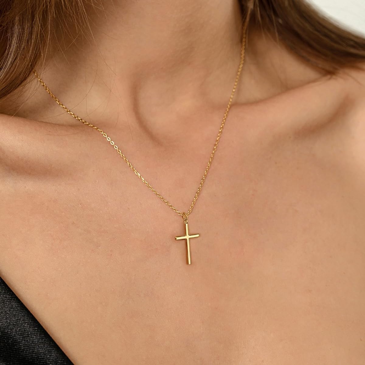 Cross Necklace for Women Dainty 14K Gold Silver Plated Cross Chain Pendant Christian Religious Baptism Faith Charm Trendy Jewelry Gift - Image 8