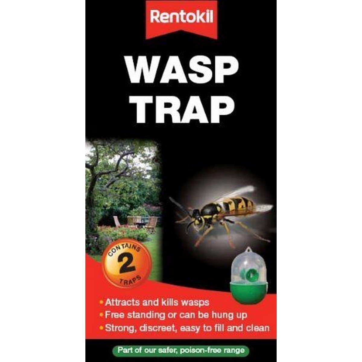 RENTOKIL Wasp Trap - Attracts And Kills Wasps - Contains 2 Traps