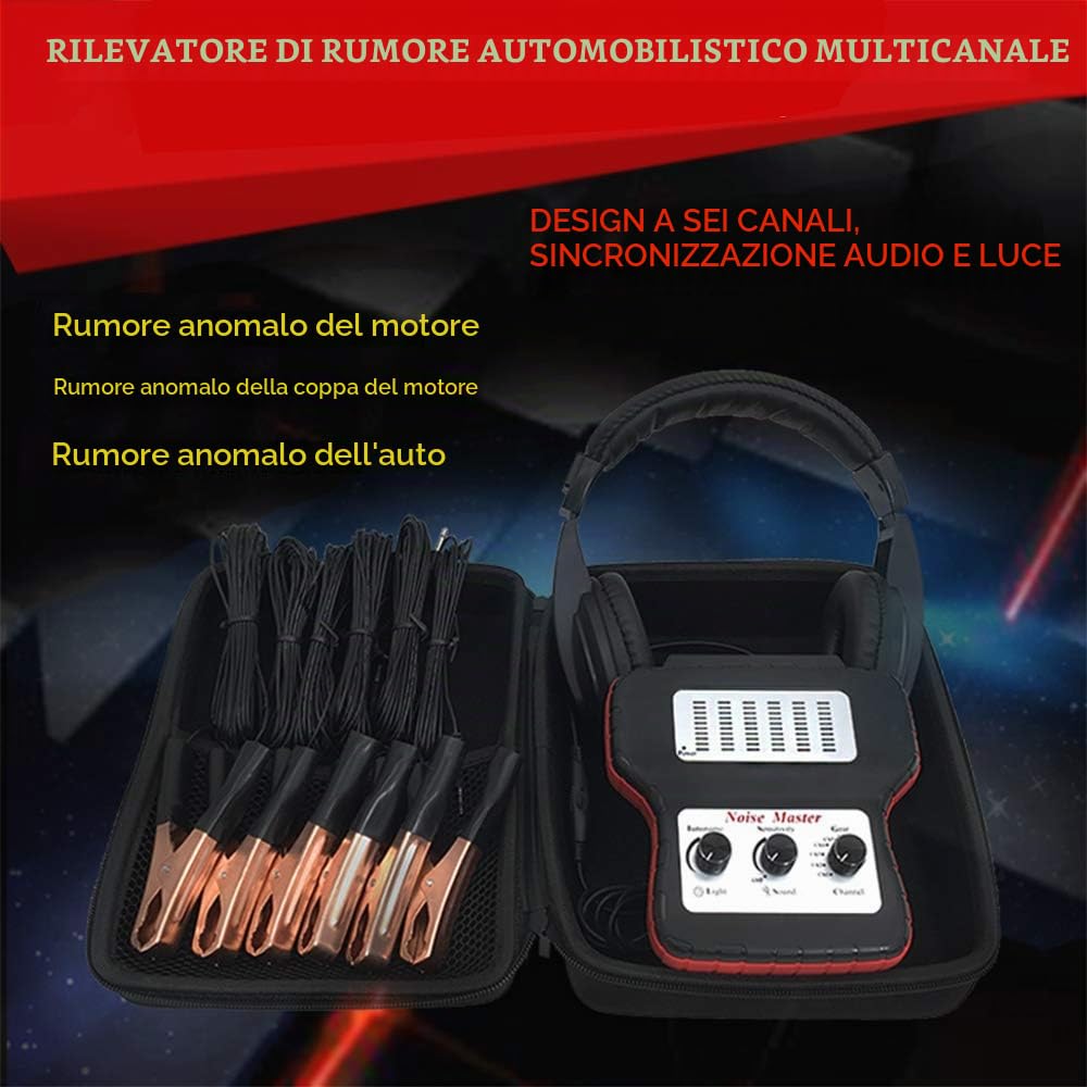 Shkalacar Stetoscopio Elettronico, Rilevatore di Rumore per Auto Dispositivo Ascolto Diagnostico Macchina Rilevatore di Rumore Multicanale Rilevatore di Suoni Anomali per Il Settore Automobilistico