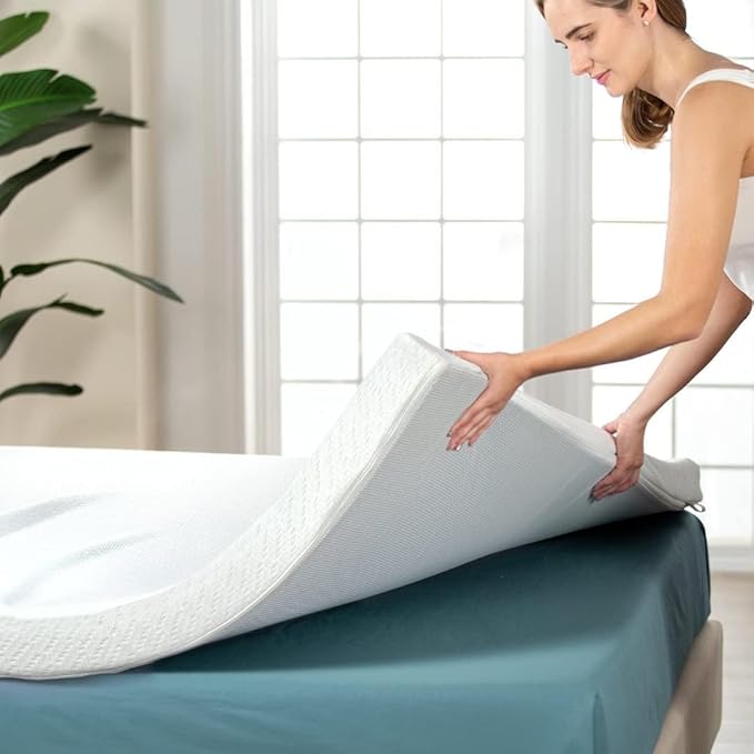 REAL CONFORT Topper Cubrecolchon de Viscogel Viscoelástico | Fabricacion Española | Topper para Colchón Nucleo de Viscogel | 180 x 190cm | Grosor 7CM | Refresca y Alivia Tensiones Musculares