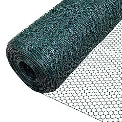 VOUNOT Chicken Wire Mesh Roll, PVC Coated Hexagonal Wire …