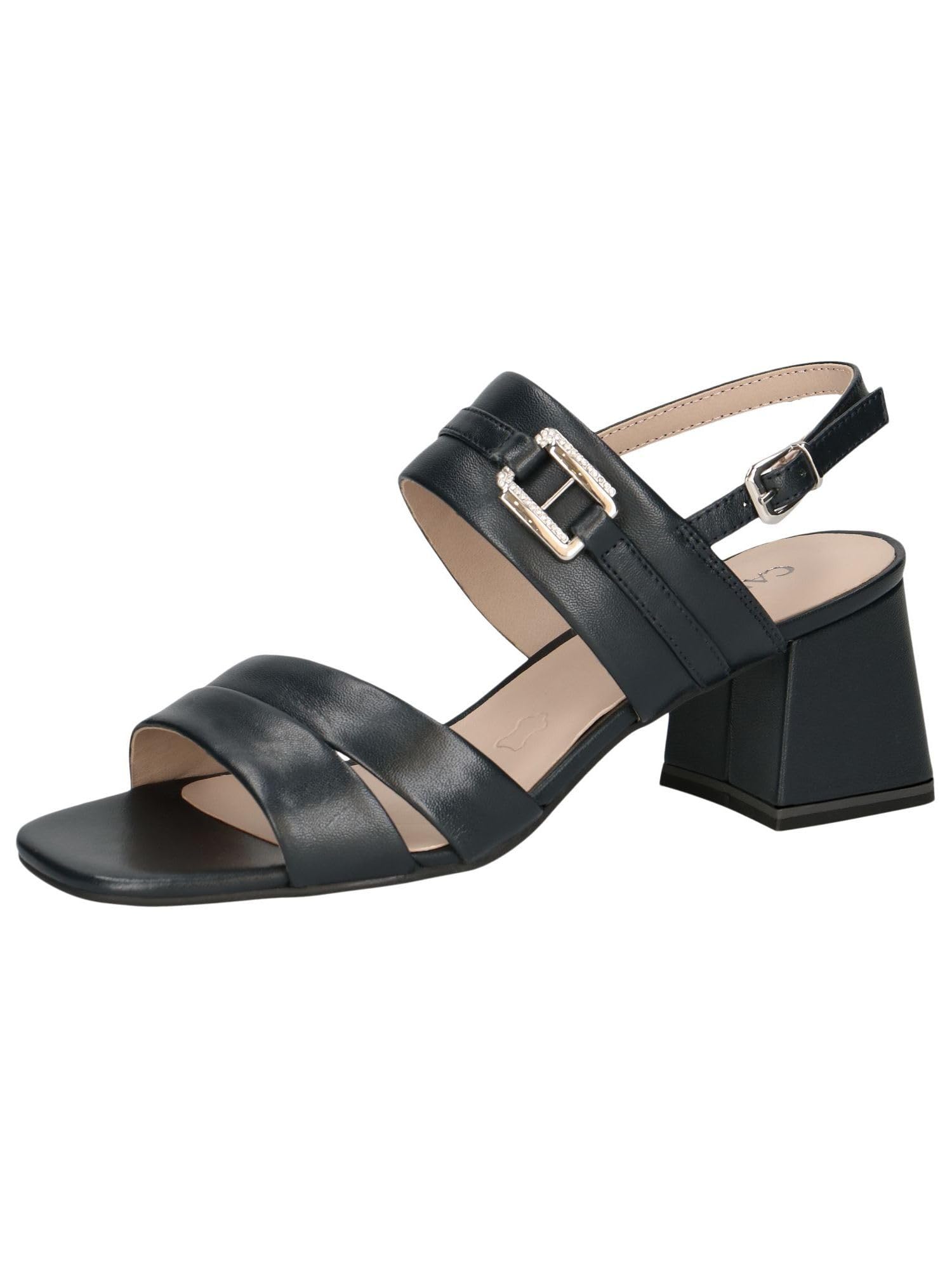 CAPRICE Women's Leather Heeled Sandals Elegant, Blue (Ocean Nappa), 7.5 UK