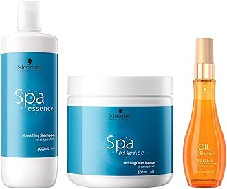 Spa Essence Nourising Shampoo, Enriching Cream Mask & Ultime Argan Finishing Oil, 3 Count