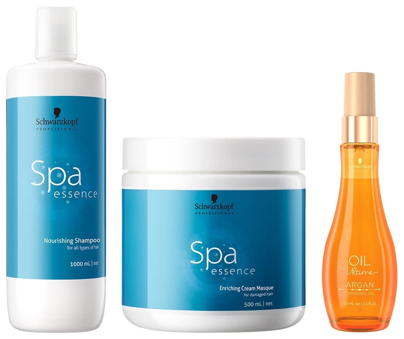 Schwarzkopf Professional Spa Essence Nourising Shampoo, Enriching Cream Mask & Ultime Argan Finishing Oil, 3 Count - Review, Price and Buying Guide