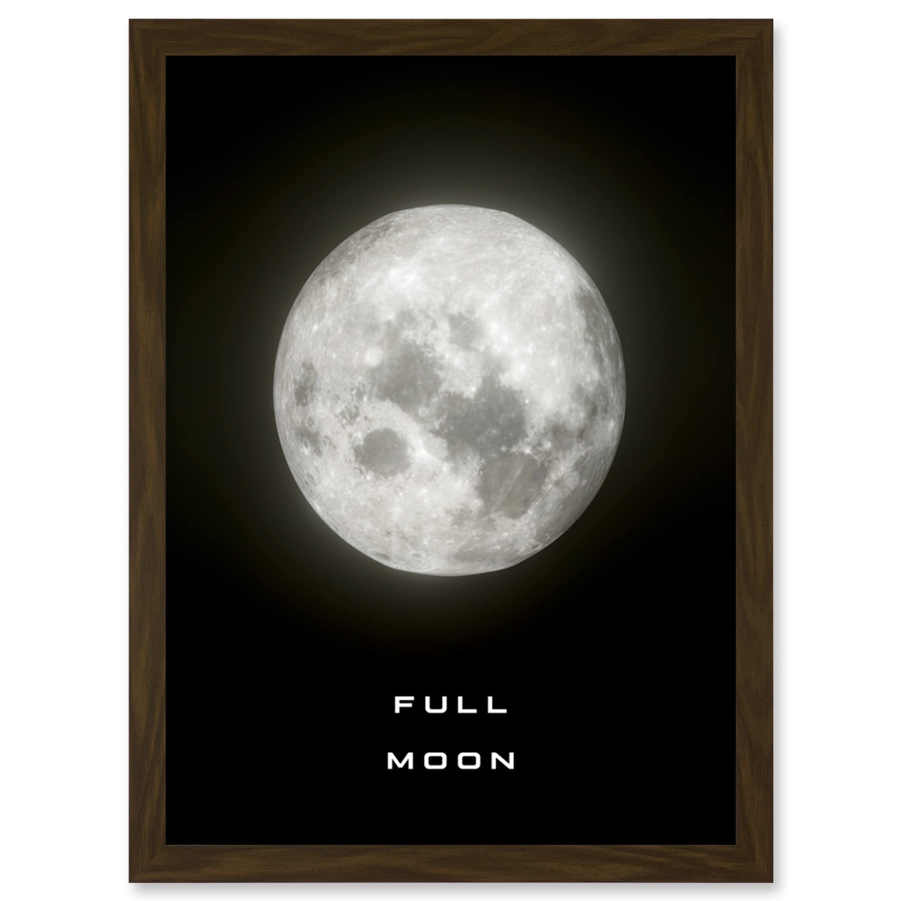 Artery8 Phases of the Moon Astronomy Full Moon Lunar Space Poster Artwork Framed Wall Art Print A4