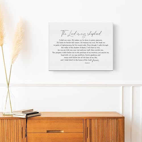 Miniatura 4 de Lienzo inspirador cristiano para pared, 11.5 x 15 pulgadas, enmarcado Salmo 23, pintura, versículo de las Escrituras, decoración de pared para el